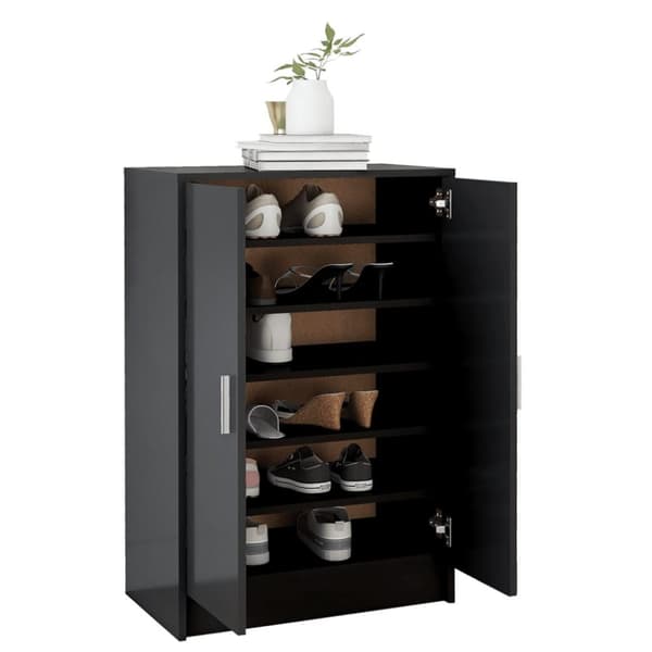 vidaXL skoskab 60x35x92 cm spånplade sort