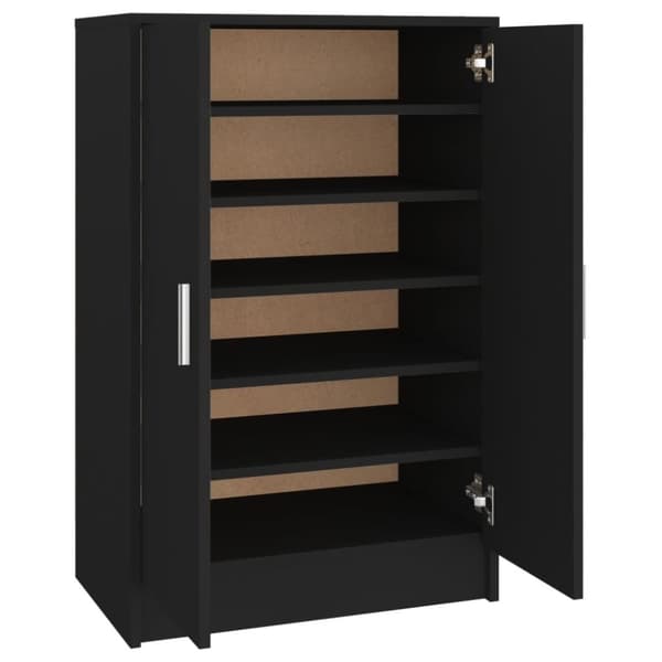 vidaXL skoskab 60x35x92 cm spånplade sort