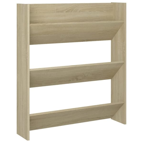 vidaXL Väggmonterat skoställ 2 st sonoma-ek 80x18x90 cm spånskiva