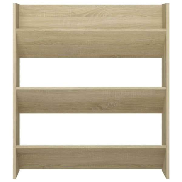 vidaXL Väggmonterat skoställ 2 st sonoma-ek 80x18x90 cm spånskiva