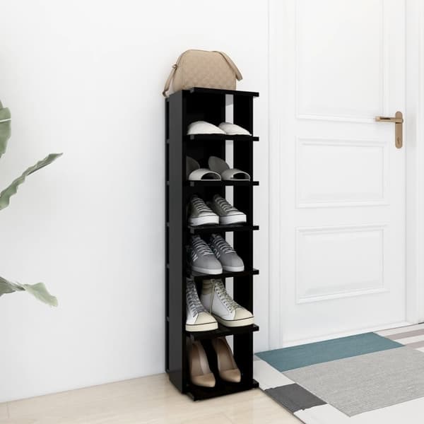 vidaXL skoreol 25x27x102 cm spånplade sort
