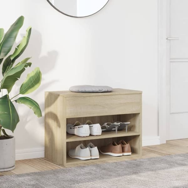 vidaXL Skobenk sonoma eik 60x30x45 cm konstruert tre