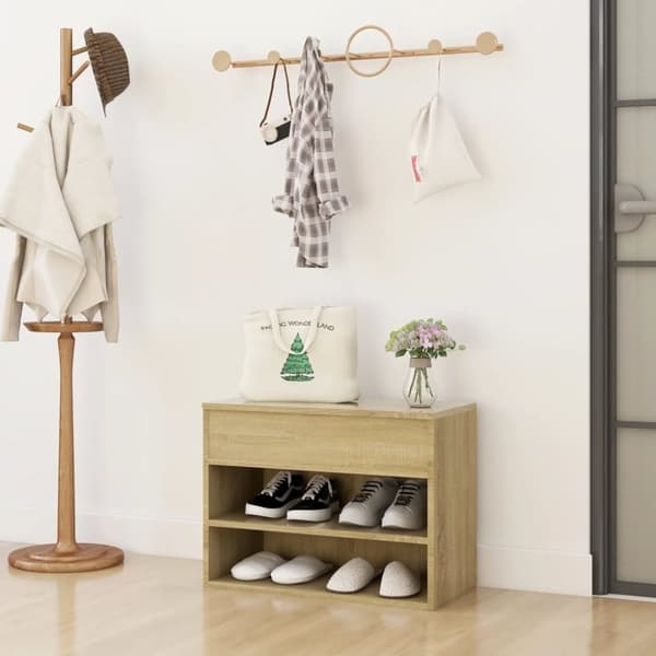 vidaXL Skobenk sonoma eik 60x30x45 cm konstruert tre