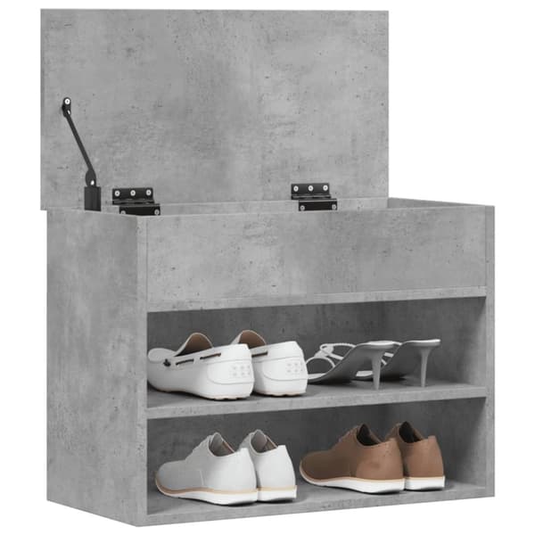 vidaXL Skobenk betonggrå 60x30x45 cm konstruert tre