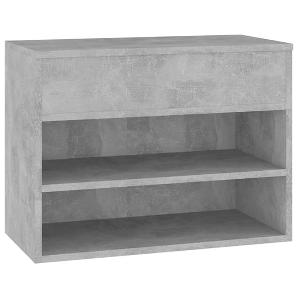 vidaXL Skobenk betonggrå 60x30x45 cm konstruert tre