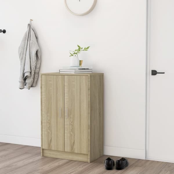 vidaXL Skoskåp sonoma-ek 60x35x92 cm konstruerat trä