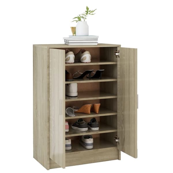 vidaXL Skoskåp sonoma-ek 60x35x92 cm konstruerat trä