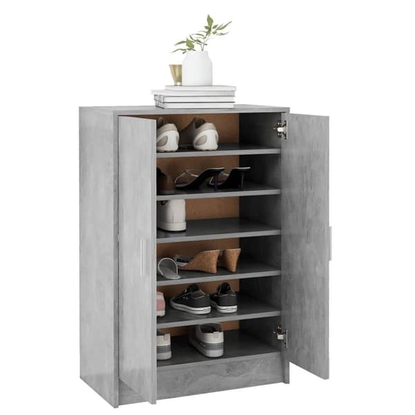 vidaXL Skoskåp betonggrå 60x35x92 cm konstruerat trä