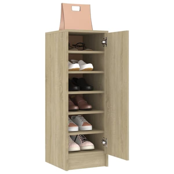 vidaXL skoskab 32x35x92 cm spånplade sonoma-eg