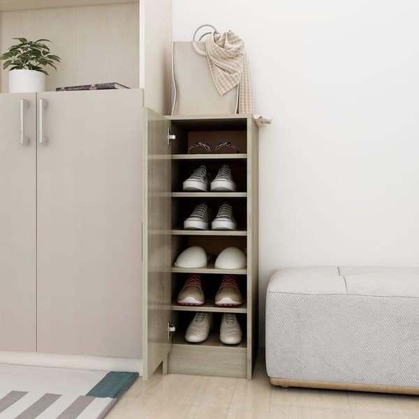 vidaXL skoskab 32x35x92 cm spånplade sonoma-eg