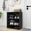 Miniatyrbilde 6 av 10: vidaXL Skoskap svart 60x35x70 cm sponplate