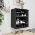 Miniatyrbilde 10 av 10: vidaXL Skoskap svart 60x35x70 cm sponplate
