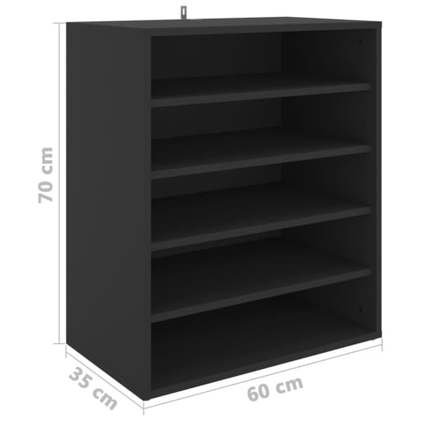 vidaXL skoreol 60x35x70 cm spånplade sort
