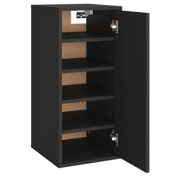 vidaXL Skoskap svart 32x35x70 cm sponplate