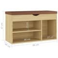 Miniatyrbillede 7 af 8: vidaXL skobænk med hynde 80x30x47 cm spånplade hvid og sonoma-eg