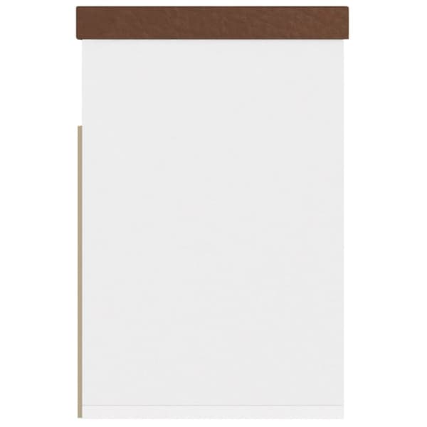 vidaXL skobænk med hynde 80x30x47 cm spånplade hvid og sonoma-eg