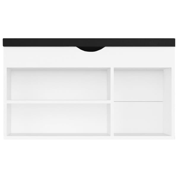 vidaXL skobænk med hynde 80x30x47 cm spånplade hvid