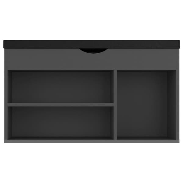 vidaXL skobænk med hynde 80x30x47 cm spånplade grå