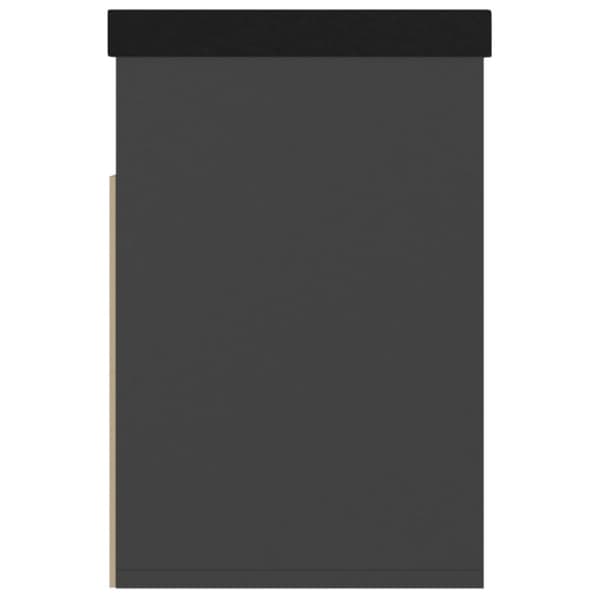 vidaXL skobænk med hynde 80x30x47 cm spånplade grå
