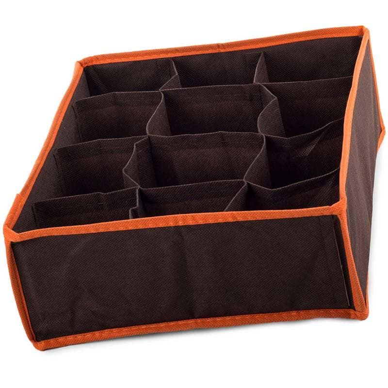 Förvaringslåda till garderob 12-fack 30x24x10cm - Brun