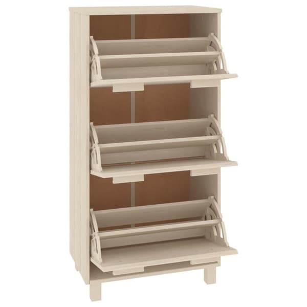 vidaXL Skoskåp HAMAR honungsbrun 59,5x35x117 cm massiv furu