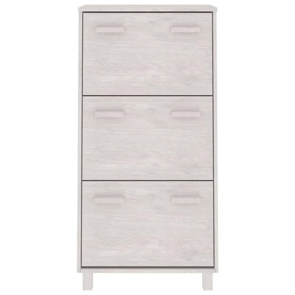 vidaXL skoskab HAMAR 59,5x35x117 cm massivt fyrretræ hvid