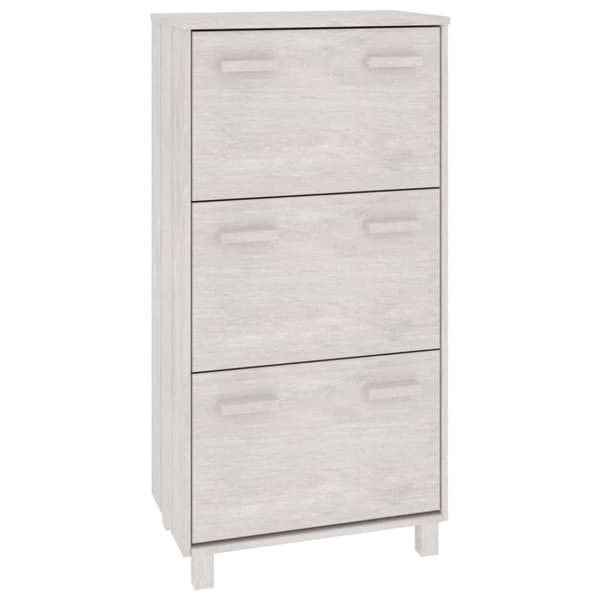 vidaXL skoskab HAMAR 59,5x35x117 cm massivt fyrretræ hvid
