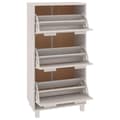 Miniatyrbilde 5 av 9: vidaXL Skoskap HAMAR hvit 59,5x35x117 cm heltre furu