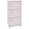 Miniatyrbilde 1 av 9: vidaXL Skoskap HAMAR hvit 59,5x35x117 cm heltre furu