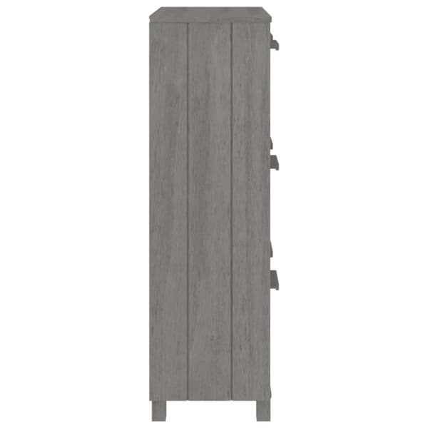 vidaXL Skoskåp HAMAR ljusgrå 59,5x35x117 cm massiv furu