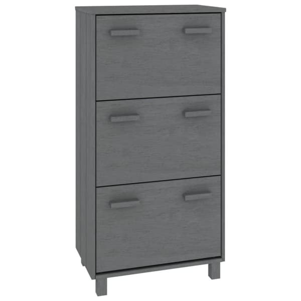 vidaXL Kenkäkaappi HAMAR tummanharmaa 59,5x35x117 cm täysi mänty