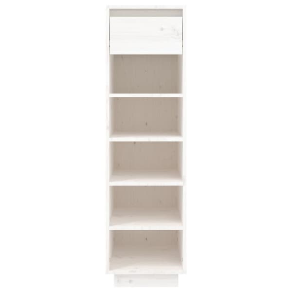 vidaXL Skohylle hvit 30x34x105 cm heltre furu