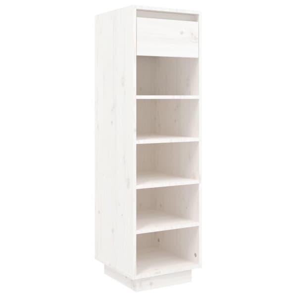 vidaXL Skohylle hvit 30x34x105 cm heltre furu