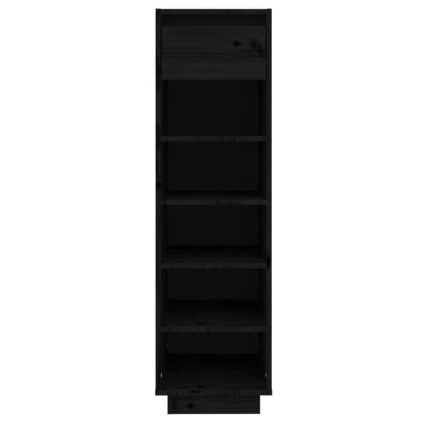 vidaXL Skoskåp svart 30x34x105 cm massiv furu