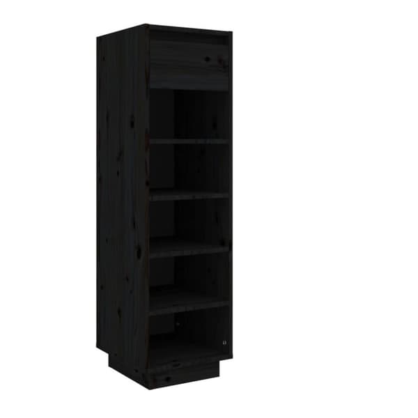 vidaXL Skoskap svart 34x30x105 cm heltre furu