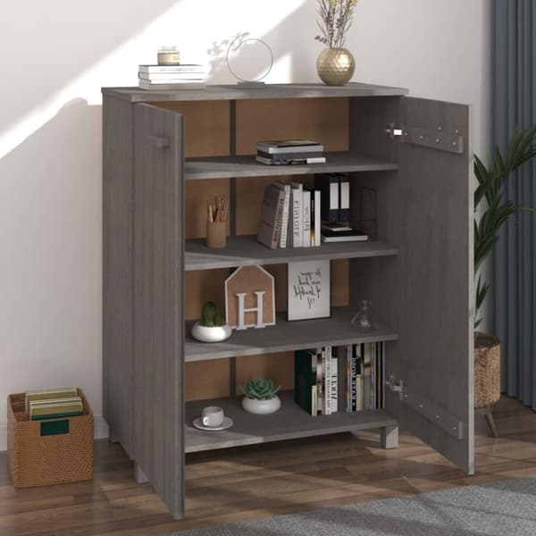 vidaXL Kenkäkaappi HAMAR vaaleanharmaa 85x40x108 cm täysi mänty