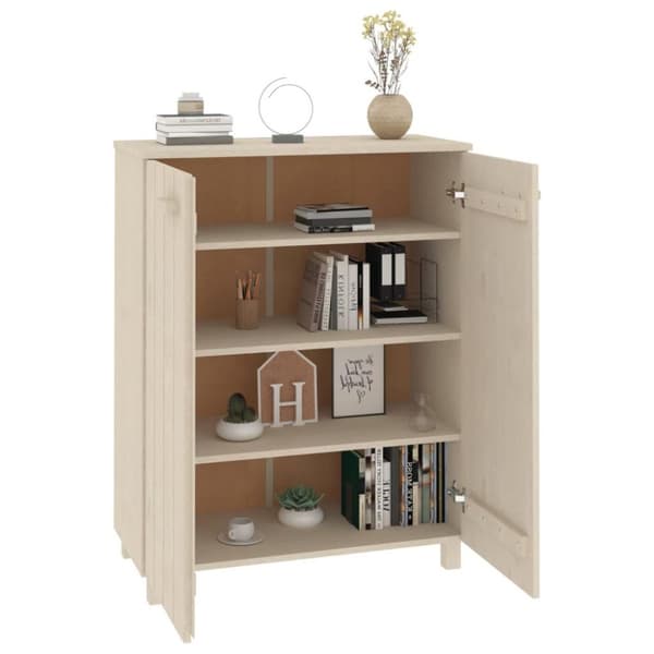 vidaXL skoskab HAMAR 85x40x108 cm massivt fyrretræ honningbrun