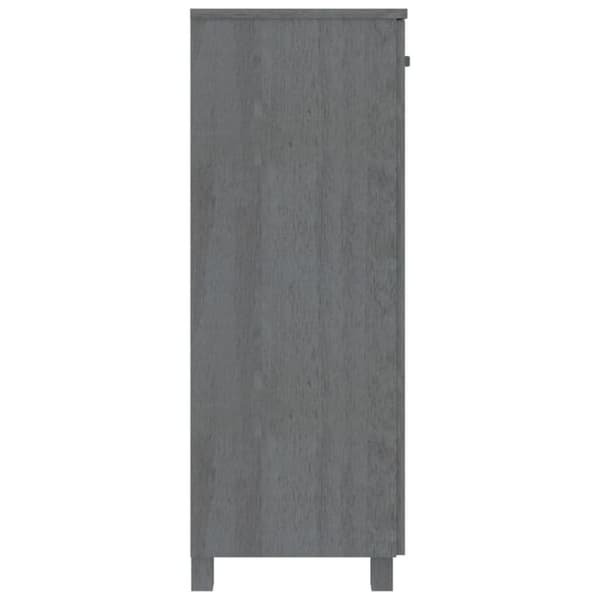 vidaXL Skoskap HAMAR mørkegrå 85x40x108 cm heltre furu