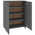 Miniatyrbilde 6 av 9: vidaXL Skoskap HAMAR mørkegrå 85x40x108 cm heltre furu