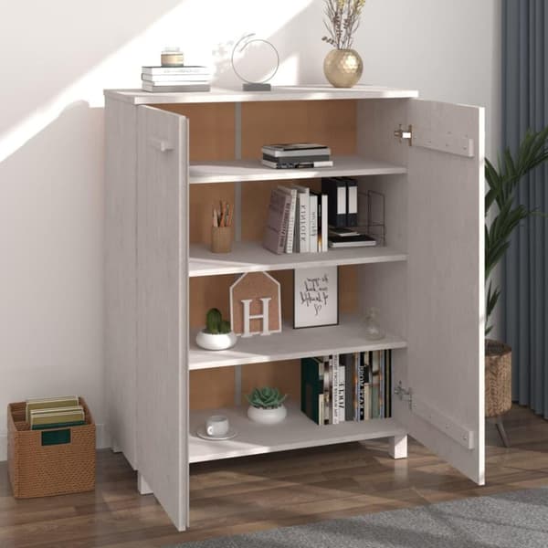vidaXL Skoskap HAMAR hvit 85x40x108 cm heltre furu