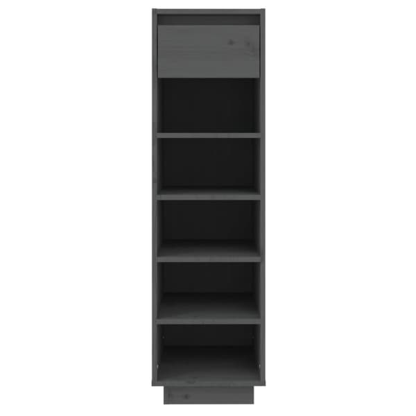 vidaXL Skohylle grå 30x34x105 cm heltre furu