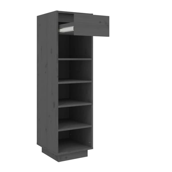 vidaXL Kenkäkaappi harmaa 30x34x105 cm täysi mänty
