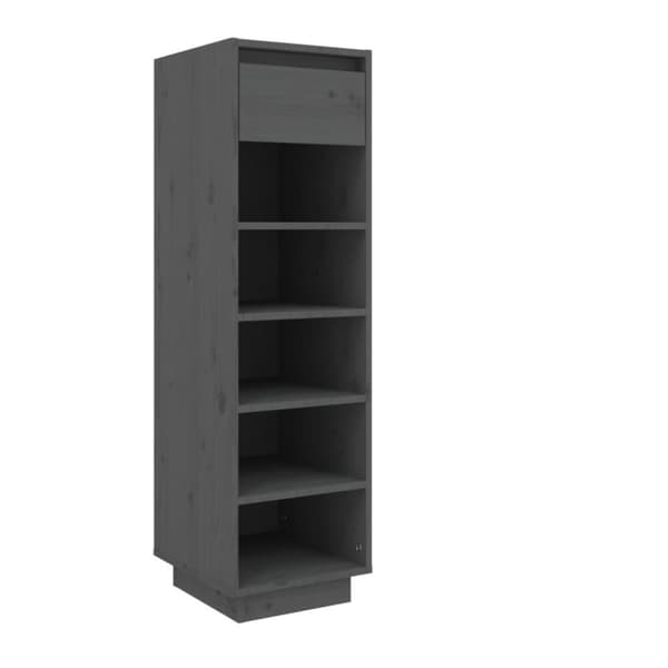vidaXL skoreol 30x34x105 cm massivt fyrretræ grå
