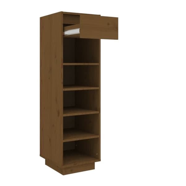 vidaXL Skohylle honningbrun 30x34x105 cm heltre furu
