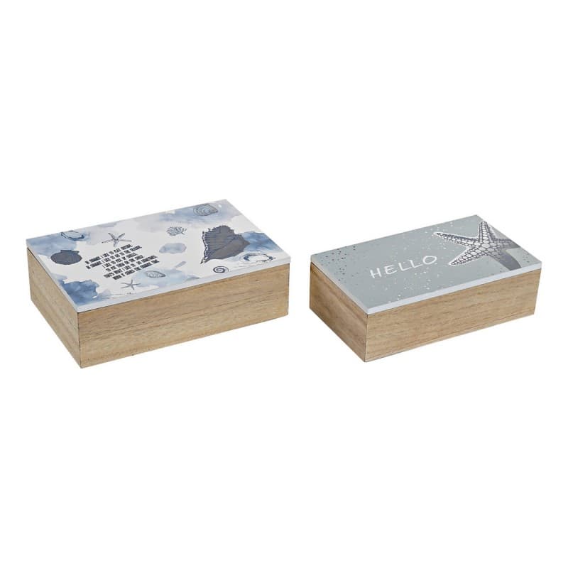 Uppsättning med Dekorativa Lådor DKD Home Decor Trä MDF (2 pcs)