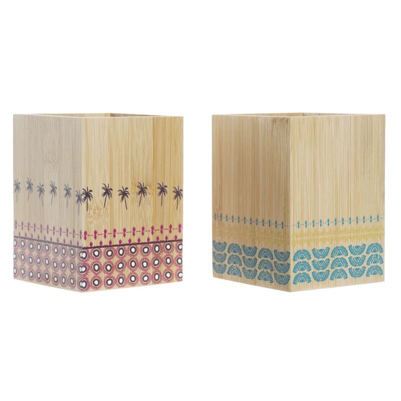 Besticks-sortering DKD Home Decor Kolonial Bambu Afrikan (10 x 10 x 13,5 cm) (2 antal)