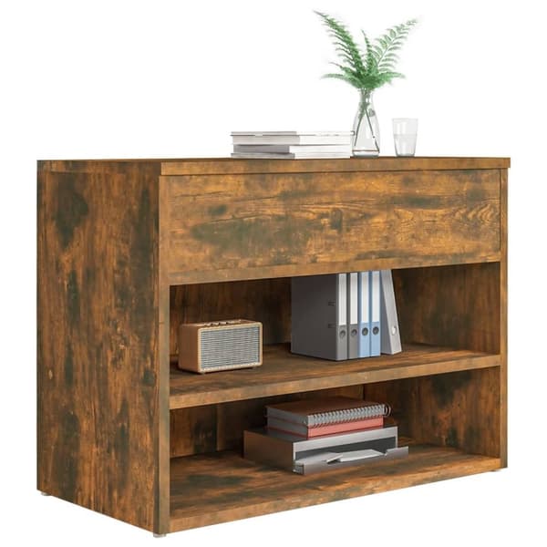 vidaXL Skobenk røkt eik 60x30x45 cm konstruert tre