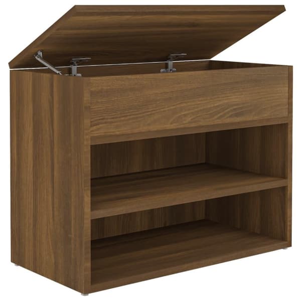 vidaXL skobænk 60x30x45 cm konstrueret træ brun egetræ