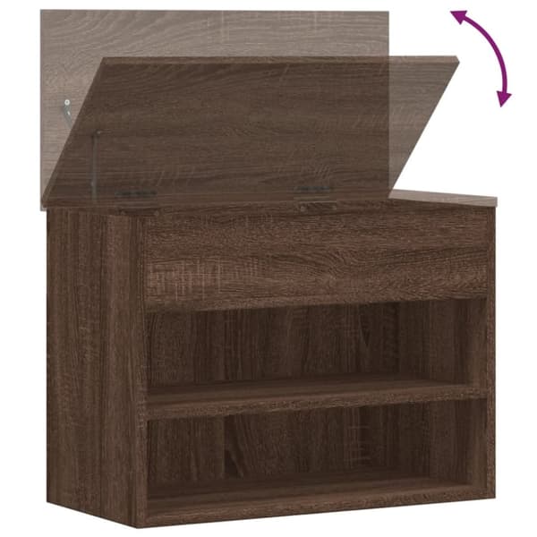 vidaXL skobænk 60x30x45 cm konstrueret træ brun egetræ