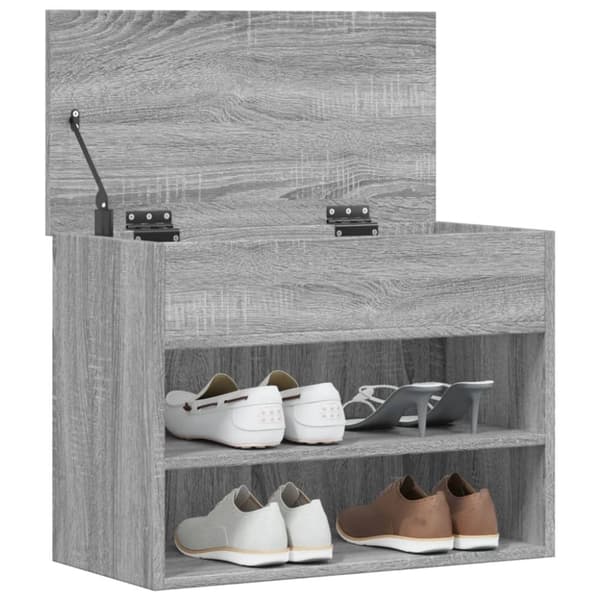vidaXL skobænk 60x30x45 cm konstrueret træ grå sonoma-eg